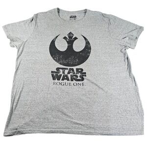 Star Wars Rogue One T-Shirt Mens 3X Gray Rebel Alliance Graphic Tee Movie Merch
